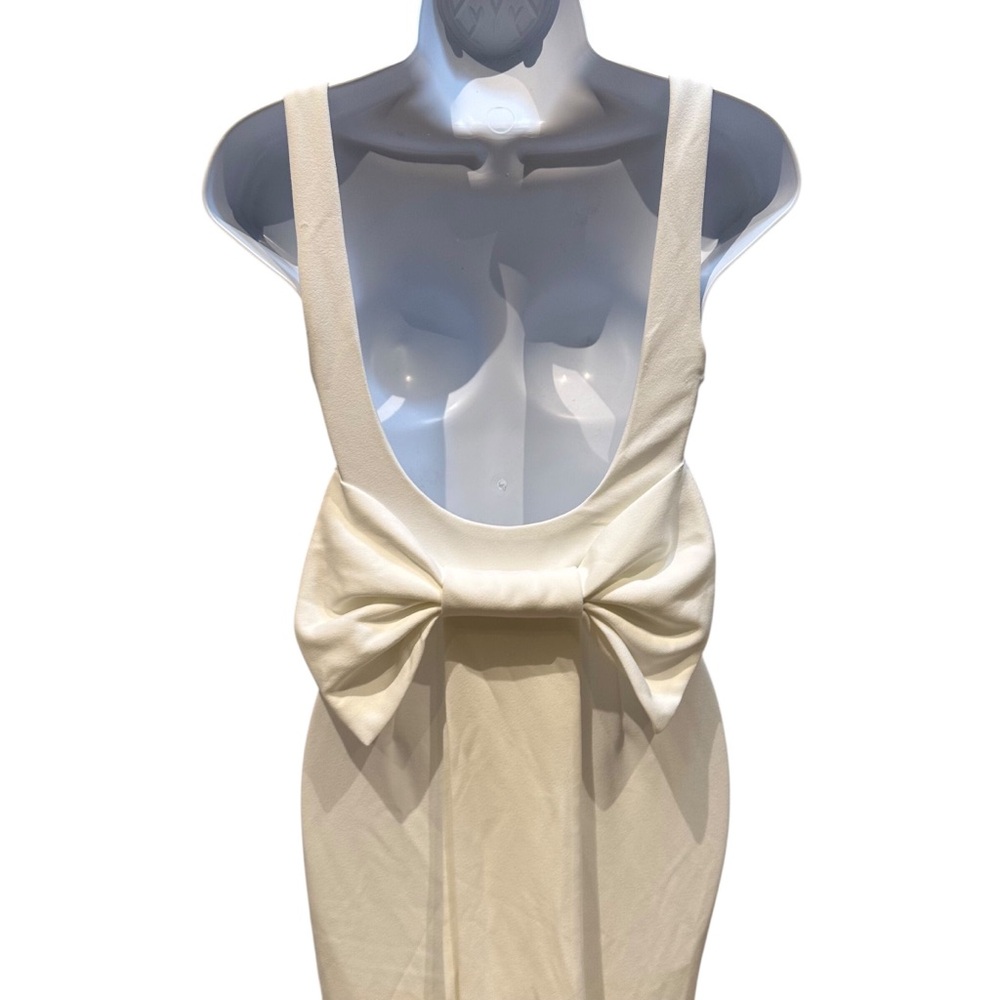 Lulus Loving Fate White Bow Square Neck Backless Maxi Dress Size XS NWT - Picture 12 of 16